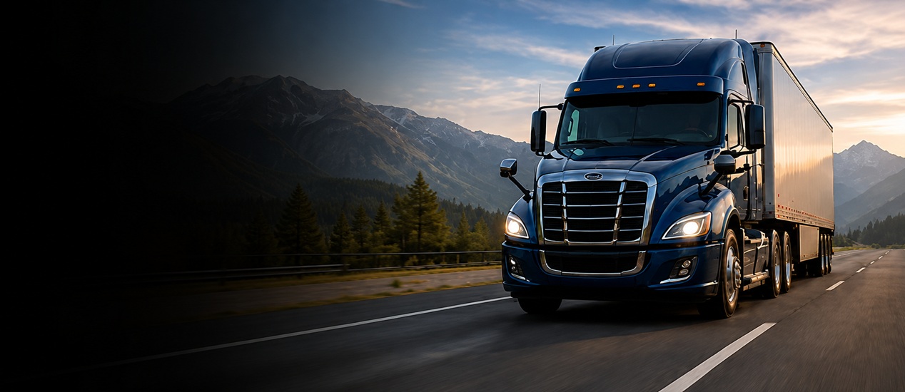 Commercial truck and trailer on highway — truck body and trailer market intelligence